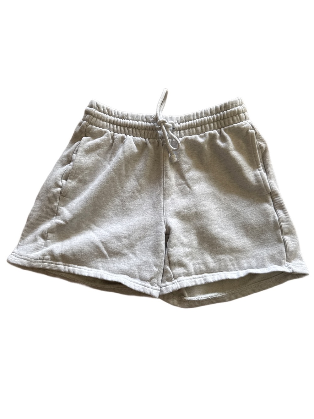 TNA Boyfriend Fleece Light Gray Athletic Drawstring Shorts Small